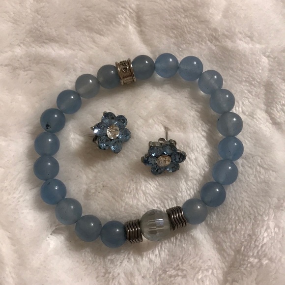 Blue Bracelet and Earrings Bundle - Picture 1 of 3